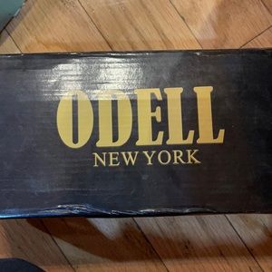 Black and orange flats